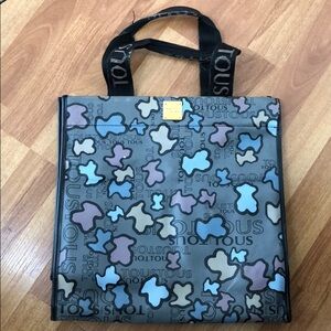 Tous grey canvas monogram tote